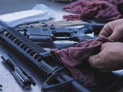 A new biobased cleaner, lubricant and preservative (CLP) takes less application and allows weapons to perform better and more safely.  MCB Quantico (still from video by Matthew Hilborn, Defense.gov)
