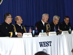 Leaders speak on a panel focused on maritime security in the Indo-Pacific on January 29, 2025, at the WEST 2025 conference in San Diego. Credit: Michael Carpenter