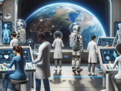 Startups offering space health technologies presented their solutions during Starburst's Space-H virtual demo day on January 22. Image generated by Microsoft Copilot artificial intelligence.
