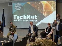 Military and industry officials share their insights during a panel discussion at TechNet Pacific Northwest 2025 on February 26, 2025.