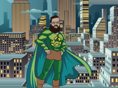 Michael Neese is Michael Recycle! Ready to save the day, one piece of recycling at a time. 