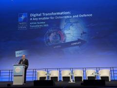 Gernot Friedrich, head of Interoperability and Standardization at NATO headquarters, speaks at TechNet Transatlantic in Frankfurt, Germany.