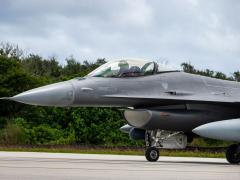 U.S. Air Force pilots assigned to the 121st Fighter Squadron, D.C. Air National Guard, prepare for a flight in Guam on July 31, 2025, during exercise Resolute Force Pacific, or REFORPAC. The Pacific Air Forces used the exercise  to test and identify the technological solutions that it needs to succeed. Credit: Staff Sgt. Natalie Filzen, 113th Wing, D.C. Air National Guard 