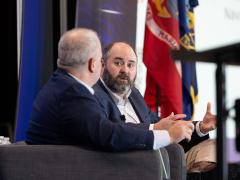 Naval Enterprise Networks Director Richard Cunningham speaks at Naval IT Day at AFCEA NOVA. Photo by David Starry.