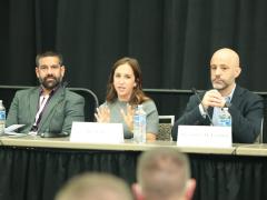 Cloud officials from the Defense Information Systems Agency brief on the next steps for the military’s cloud environment, at AFCEA’s TechNet Cyber Conference on June 3. Credit: Pure Light Images