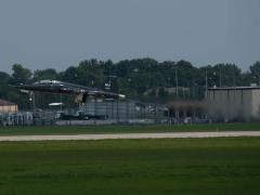 A T-38 Talon, assigned to the 509th Bomb Wing, takes off from Whiteman Air Force Base, Missouri, on July 20, 2021. As part of a pilot program, the base is examining laser weapon-based counter-drone technologies.  U.S. Air Force photo by Airman 1st Class Devan Halstead