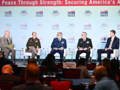 Intelligence leaders from the military services speak about their intelligence priorities at the 2026 Intelligence and National Security Summit. Credit: Herman Farrer Photography