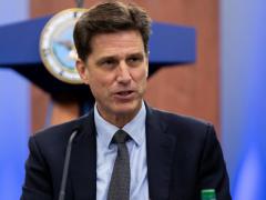 Dana Deasy, chief information officer, U.S. Defense Department, pictured speaking at the Pentagon last August, testified before the Senate as to the risks to GPS of allowing Ligado to operate in a nearby spectrum. Credit: DOD photo by Air Force Staff Sgt. Andrew Carroll