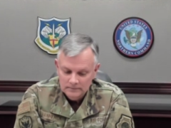 Gen. Glen Vanherck, commander, North American Aerospace Defense Command and commander, U.S. Northern Command speaks to reporters on March 31, emphasizing the need to increase the commands’ domain awareness by adding over-the-horizon radar capabilities, space assets and undersea capabilities to provide additional awareness of near-peer adversary threats.