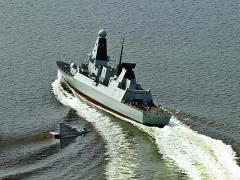 Shrinking defense budgets are forcing many Wester European nations, such as the United Kingdom, to cut back on major weapons platforms such as this Eurofighter Typhoon combat jet and Type 45 Destroyer.