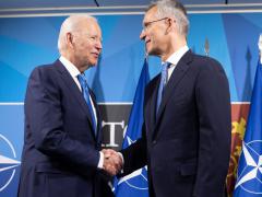 President Joe Biden meets with NATO Secretary General Jens Stoltenberg and other NATO leaders during its summit on June 29 in Madrid, Spain, to iron out the United States’ continued contributions to the security of the alliance. Credit: NATO