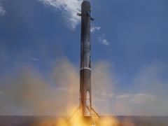 Space X’s Falcon 9 first stage rocket returns to Earth on June 21, landing on the Just Read the Instructions droneship after launch of the military’s GPS III-5. Space X is preparing for a June 25 launch of key satellite and experimental equipment for the Space Development Agency, as part of a greater Transporter 2 mission set. Credit: SpaceX
