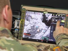 The Network Coverage Overlay can be used to maintain a communications link with robotic vehicles. Credit: U.S. Army CCDC C5ISR Center photo/Dan Lafontaine