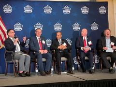 Panelists discuss military use of 5G at a AFCEA DC luncheon.