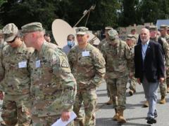 Army leaders and officials visit General Dynamics Mission Systems manufacturing facility in Taunton, Massachusetts, on September 21 to preview the new pilot program the service is pursuing to equip armored vehicles with effective communications technologies in 2025. Credit: PEO C3T