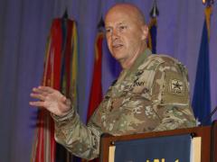 Lt. Gen. John Morrison, USA, deputy chief of staff, G-6, speaks at TechNet Augusta 2021. Photo by Michael Carpenter