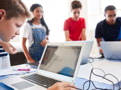The NSA’s National Cryptologic School is increasing its cyber education programs and grants to reach more middle school students and children in rural and underservedareas in the United States. Shutterstock/Monkey Business Images
