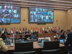 The NATO Ministers of Defence meet in February to prepare for its summit later this year. Among the topics socially distanced attendees discussed were progress on burden sharing and missions in Afghanistan and Iraq. Credit: NATO