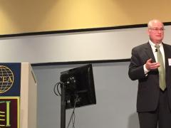 Dr. Paul D. Nielsen, director and CEO, Software Engineering Institute, Carnegie Mellon University, speaks at the AFCEA/George Mason University Critical Issues in C4I Symposium.