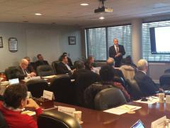 Douglas Maughan from the Department of Homeland Security speaks to AFCEA committee members.