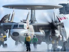 Rockwell Collins is supporting the Navy's E-2D Hawkeye integrated training systems. DOD Photo by Petty Officer 2nd Class Nathan Burke.