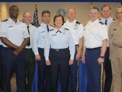 Then-Brig. Gen. Sandra Finan, USAF, is honored at the National Nuclear Security Administration in 2013.