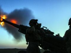 Soldiers assigned to the 3rd Cavalry Regiment, alongside Iraqi security forces, fire artillery at known Islamic State of Iraq and Syria locations near the Iraqi-Syrian border. The annual Cyber Quest experiment, which focused this year on cyber situational understanding, is designed to evaluate prototypical technologies and deliver systems to warfighters sooner. Army photo by Spc. Anthony Zendejas IV
