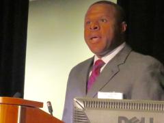 Andre Hentz, deputy undersecretary (acting) for science and technology, DHS, speaks at the AFCEA Homeland Security Conference.