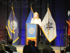 Deborah Lee James, secretary of the U.S. Air Force, addresses the inaugural AFCEA International’s three-day TechNet Air 2016 symposium in San Antonio.