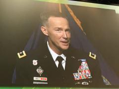Maj. Gen. Randy Taylor, commanding general of CECOM, speaks at MILCOM 2017 in Baltimore.