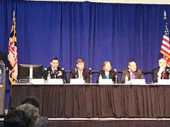 Panelists discuss cyber defense at MILCOM 2017 in Baltimore.
