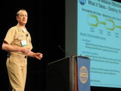 Rear Adm. Randy Mahr, USN, deputy program director at the F-35 Lightning II Joint Program Office speaks about the Defense Department's costliest program during AFCEA's TechNet Air 2016 symposium.