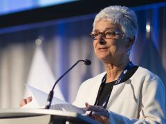 Corinne Charette, senior assistant deputy minister, Spectrum, Information Technologies and Telecommunications Sector, Canada, describes how her country is an emerging source of cyber and space technologies at NITEC 2017.