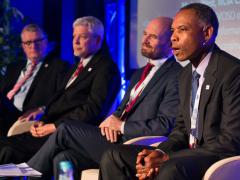 NATO officials highlight several business initiatives to meet future needs during the NITEC 2016 cyber conference in Tallinn, Estonia. Photo by Marcos Fernandez Marin, NCI Agency