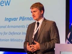 Ingvar Parnamae, undersecretary for defense investments for the Estonian Ministry of Defense shares some of the Baltic nation's defense challenges during NITEC 2016, running June 7-9 in Tallinn, Estonia. Photo by Marcos Fernandez Marin, NCI Agency