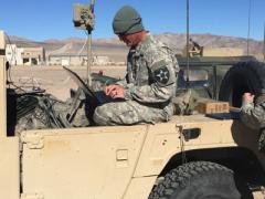 U.S. soldiers conduct cyberspace operations during a training rotation last January at the National Training Center at Fort Irwin, California. They are among several cyber organizations taking part in pilot programs to help the Army develop how it will build and employ cyber in its tactical formations.