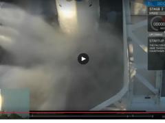 A screenshot shows the launch Monday of an Inmarsat-5 Global Xpress satellite aboard the SpaceX Falcon rocket from NASA’s Kennedy Space Center in Florida.