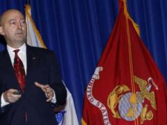 Adm. James G. Stavridis, USN (Ret.), dean of the Fletcher School of Law and Diplomacy and former supreme allied commander Europe, describes the global threat picture to attendees at West 2016 in San Diego in February.