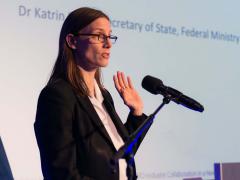 Katrin Suder, state secretary at the German Federal Ministry of Defense says cybersecurity is a game changer. Photo by Marcos Fernandez Marin, NCI Agency