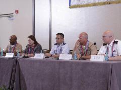 A panel of U.S. military communications officers discuss their technology wish lists at AFCEA Technet Asia-Pacific. Photo by Bob Goodwin