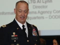 Lt. Gen. Alan Lynn, USA, DISA director, addresses an AFCEA chapter event. Gen. Lynn and other DISA officials provided a forecast of contracting opportunities to industry on November 6.