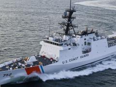The Coast Guard's national security cutters are 418 feet long and have a top speed of 28 knots.
