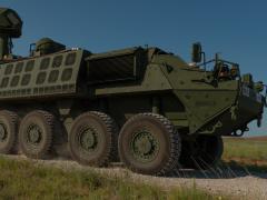 The U.S. Army's DE M-SHORAD air defense system, comprising a laser-equipped Stryker, is slated to be deployed in prototype form in 2022. Credit: U.S. Army photo