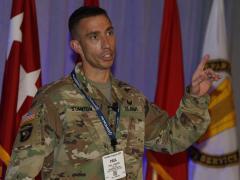 Brig. Gen. Paul Stanton, USA, speaks at TechNet Augusta 2021. Photo by Michael Carpenter