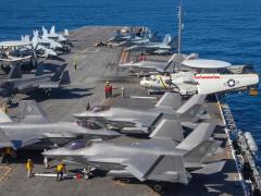 An F-35C Lightning II, assigned to Marine Fighter Attack Squadron 314, taxis as it prepares to launch from the flight deck of the aircraft carrier USS Abraham Lincoln (CVN 72), operating in the U.S. 3rd Fleet in the Pacific Ocean in November 2021. In addition to more formal exercises, such as Trident Warrior to conduct technology insertions, the Navy is also pursuing lower barrier of entry events to bring in more emerging technologies from industry and academia. U.S. Marine Corps photo by 1st Lt. Charles A