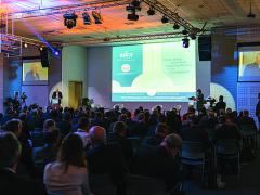 Attendees at TechNet International 2014 in Bucharest, Romania, listen as Patrick Auroy, NATO’s assistant secretary general for defense investment, gives the opening keynote address.
