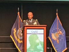 Lt. Gen. Bruce Crawford, USA, Army CIO/G-6, speaks at MILCOM 2017 in Baltimore.