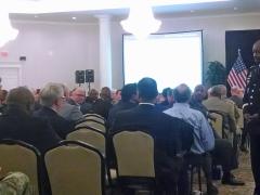 Lt. Gen. Bruce Crawford, Army chief information officer (CIO)/G-6, takes questions at the AFCEA Signal Conference.