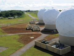The worldwide regional hub nodes, including in the Pacific, are the largest satellite transport nodes of the Army’s tactical communications network, Warfighter Information Network-Tactical (WIN-T), enabling robust network communication exchange in, out and within theater. U.S. Army photo by Liana Mayo, PAO 311th Signal Command