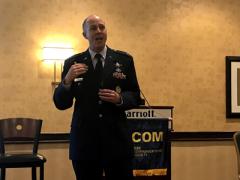 Col. James Reynolds, USAF, emphasizes that the Air Force can’t develop satellite communications like they did in the past, signaling a move away from single providers in some cases.